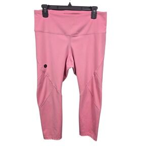 Under Armour HeatGear Celliant Pink Crop Leggings Womens Large Mesh Detail